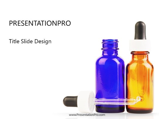 Bottles N Dropper PowerPoint Template title slide design