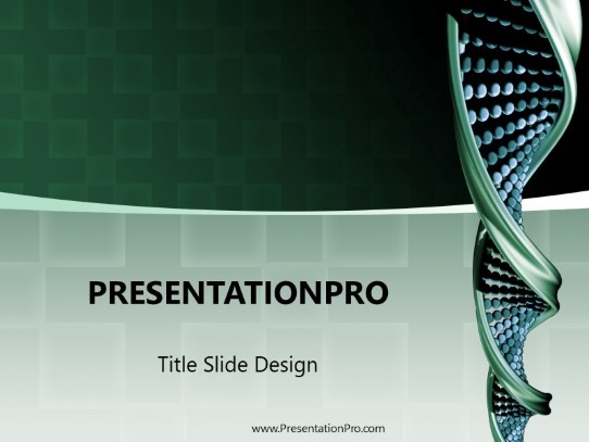 Dna Noodleballs Green PowerPoint Template title slide design