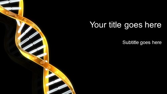 DNA Glow Widescreen PowerPoint Template title slide design