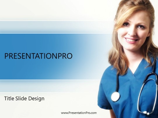 Female Scrub PowerPoint Template title slide design
