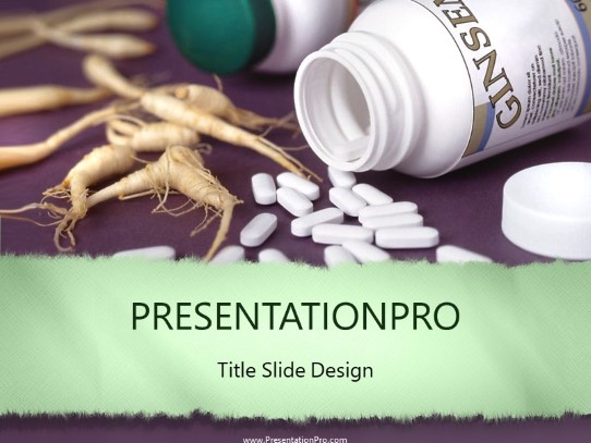 Ginseng PowerPoint Template title slide design