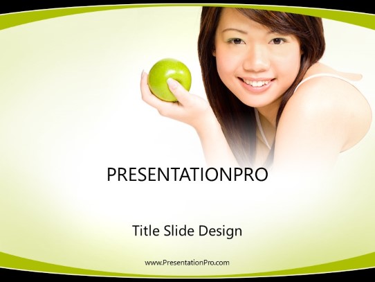 Healthy Girl PowerPoint Template title slide design