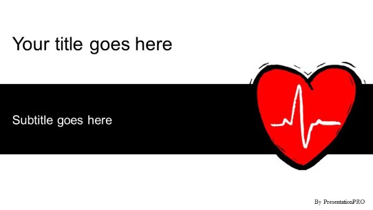 Heart Rate Widescreen PowerPoint Template title slide design
