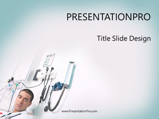 In A Room Teal PowerPoint Template title slide design