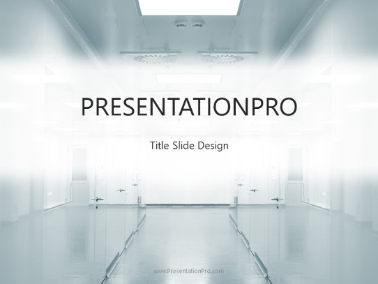 Laboratory Hallway PowerPoint Template title slide design