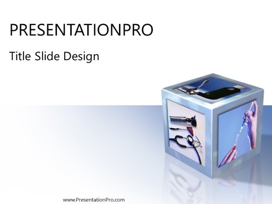 Medical Cube PowerPoint Template title slide design