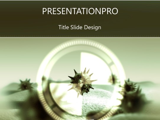 Microbe Zoom Green PowerPoint Template title slide design