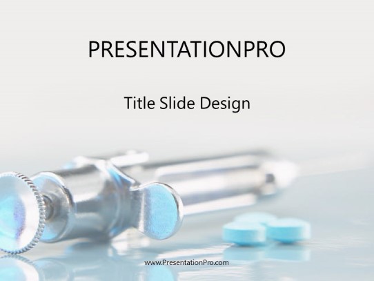 Needle N Pills PowerPoint Template title slide design