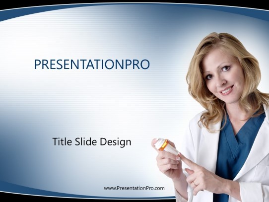 Pharmacist Blue PowerPoint Template title slide design
