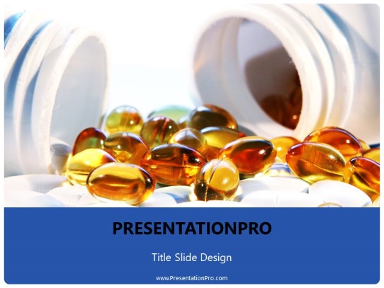 Pills Spill PowerPoint Template title slide design