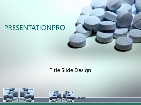 Pills Blue PowerPoint Template title slide design