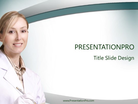 Smiling Nurse Blonde PowerPoint Template title slide design