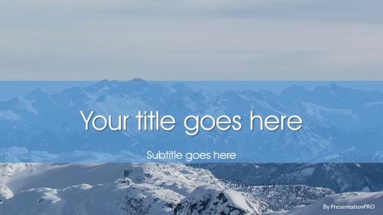 Mountain Snow Movement Widescreen PowerPoint Template title slide design