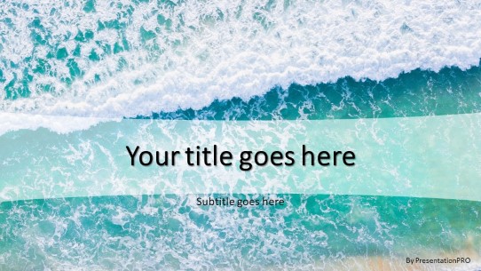 Beach Waves Widescreen PowerPoint Template title slide design