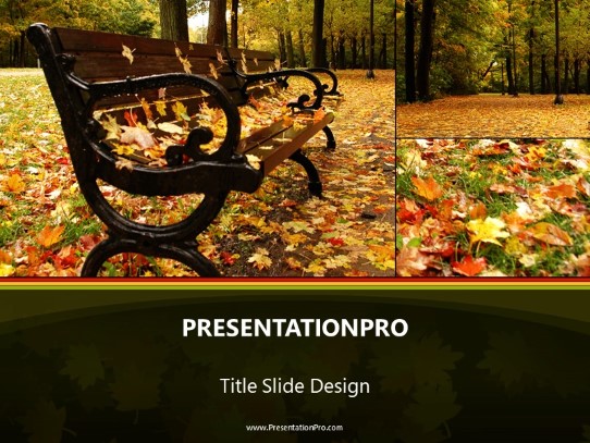 Bench In Park PowerPoint Template title slide design