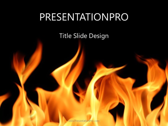 Burning Flames PowerPoint Template title slide design