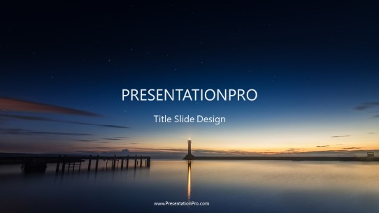 Calm Light House Widescreen PowerPoint Template title slide design