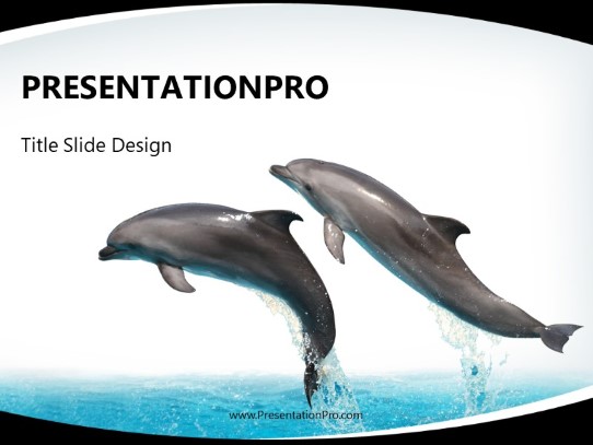 Dolphin Tricks PowerPoint Template title slide design