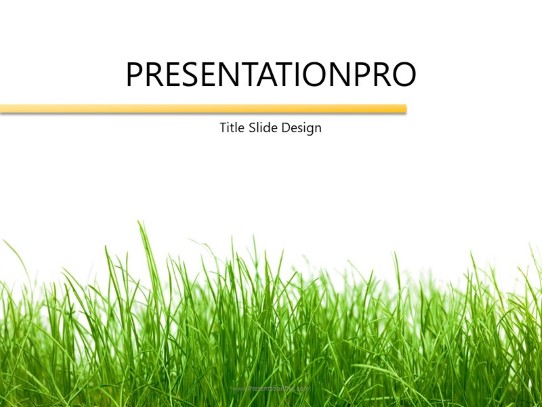 Grassy PowerPoint Template title slide design