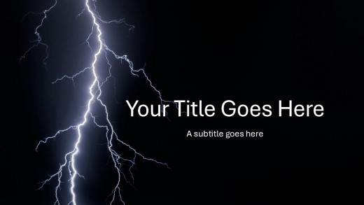 Lightning Strike Widescreen PowerPoint Template title slide design