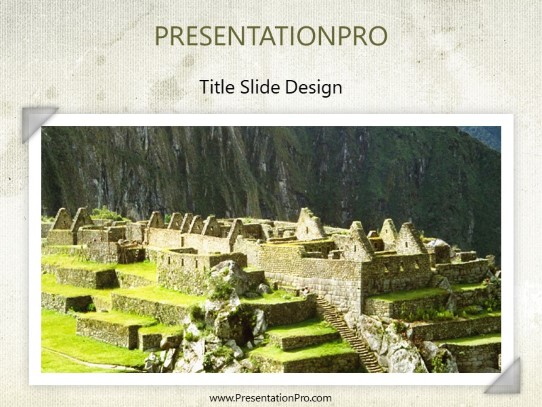 Machu Picchu PowerPoint Template title slide design