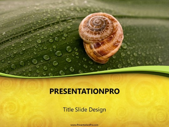 Snail On Leaf PowerPoint Template title slide design