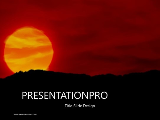 The Setting Sun PowerPoint Template title slide design