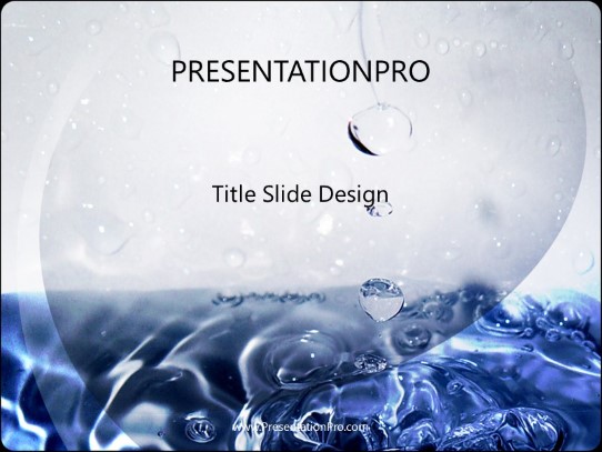 Water Splashing PowerPoint Template title slide design
