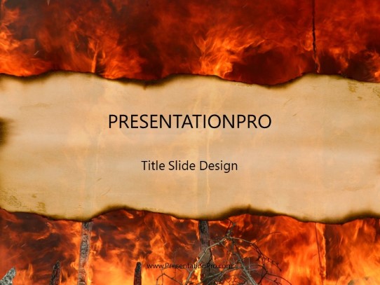 Woods On Fire PowerPoint Template title slide design