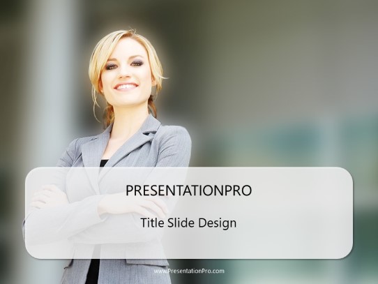 Business Woman Focus PowerPoint Template title slide design