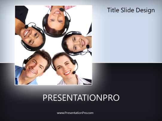 Headsets Around PowerPoint Template title slide design