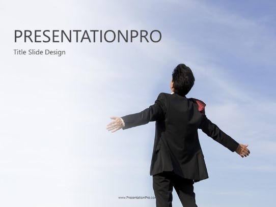 Business Man Windy 01 PowerPoint Template title slide design