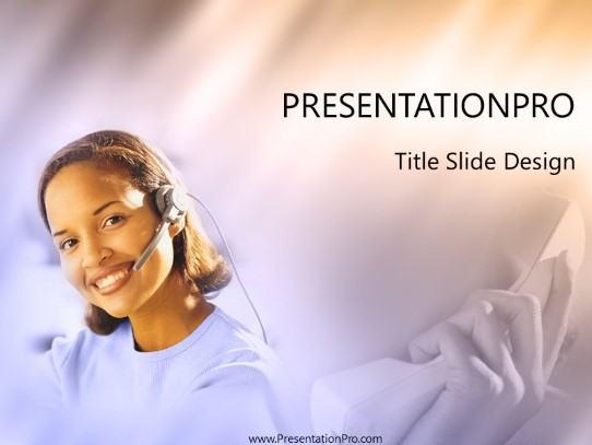 Customer Service Blue PowerPoint Template title slide design