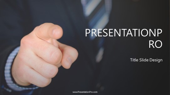 Finger Point Widescreen PowerPoint Template title slide design