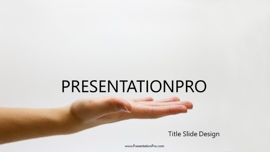 Hand Out Widescreen PowerPoint Template title slide design