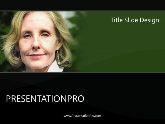 Modern Female Exec PowerPoint Template title slide design
