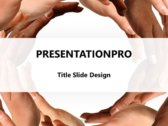Multiracial Hands PowerPoint Template title slide design