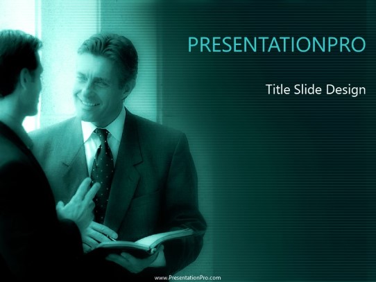 Officetalk Teal PowerPoint Template title slide design