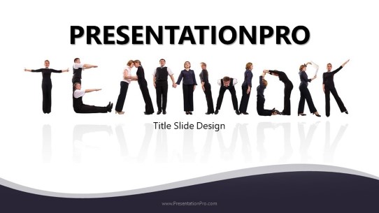 Teamwork Letters Widescreen PowerPoint Template title slide design