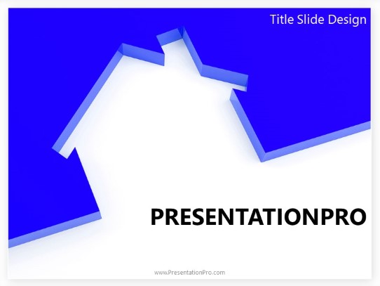 Housing Cutout Blue PowerPoint Template title slide design