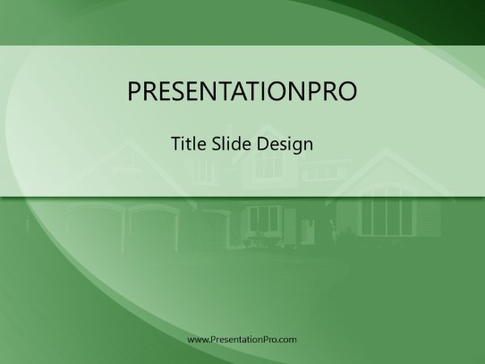 Realestate Simple Green PowerPoint Template title slide design
