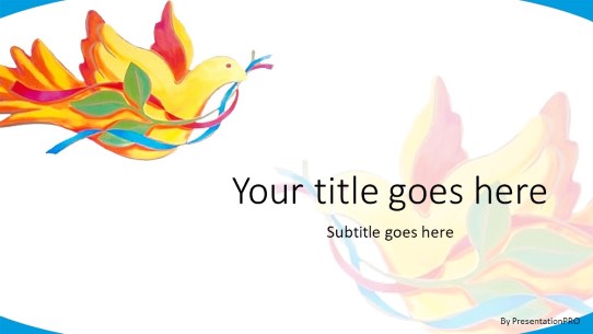 Colorful Bird Widescreen PowerPoint Template title slide design