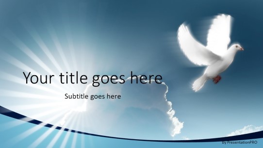 Dove In Flight Widescreen PowerPoint Template title slide design