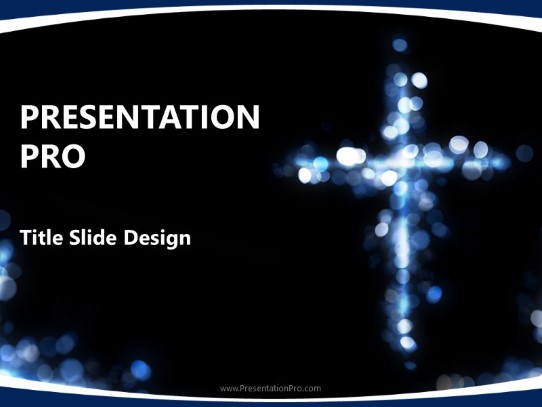 Light Illumination Cross PowerPoint Template title slide design