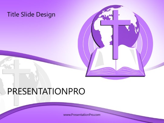 World Religion Purple PowerPoint Template title slide design