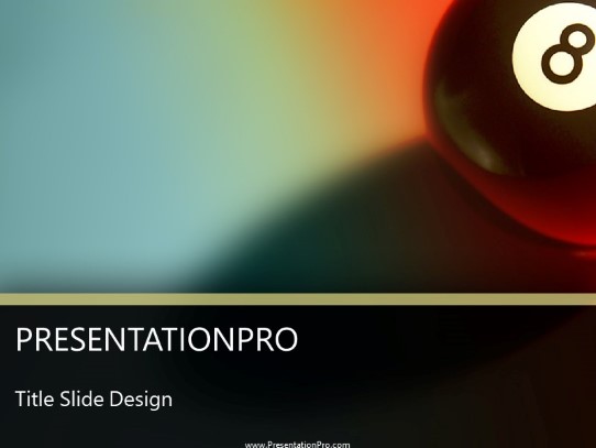 8 Ball PowerPoint Template title slide design