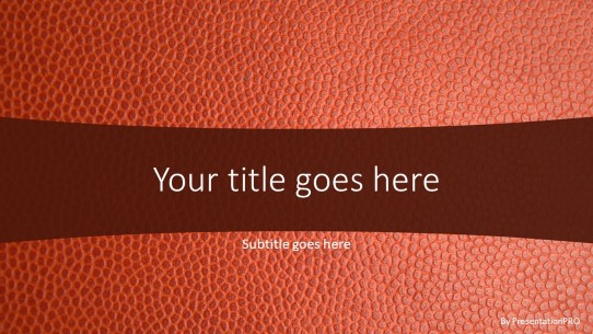 Basket Ball Leather Widescreen PowerPoint Template title slide design