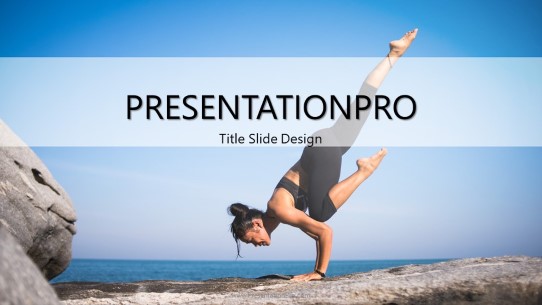 Beach Yoga Widescreen PowerPoint Template title slide design