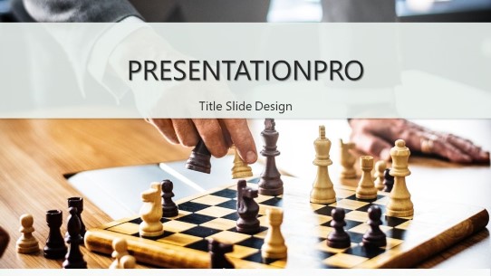 Chess Check Mate Widescreen PowerPoint Template title slide design