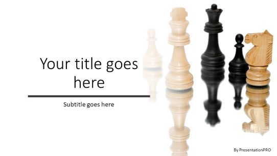 Chess Reflections Widescreen PowerPoint Template title slide design